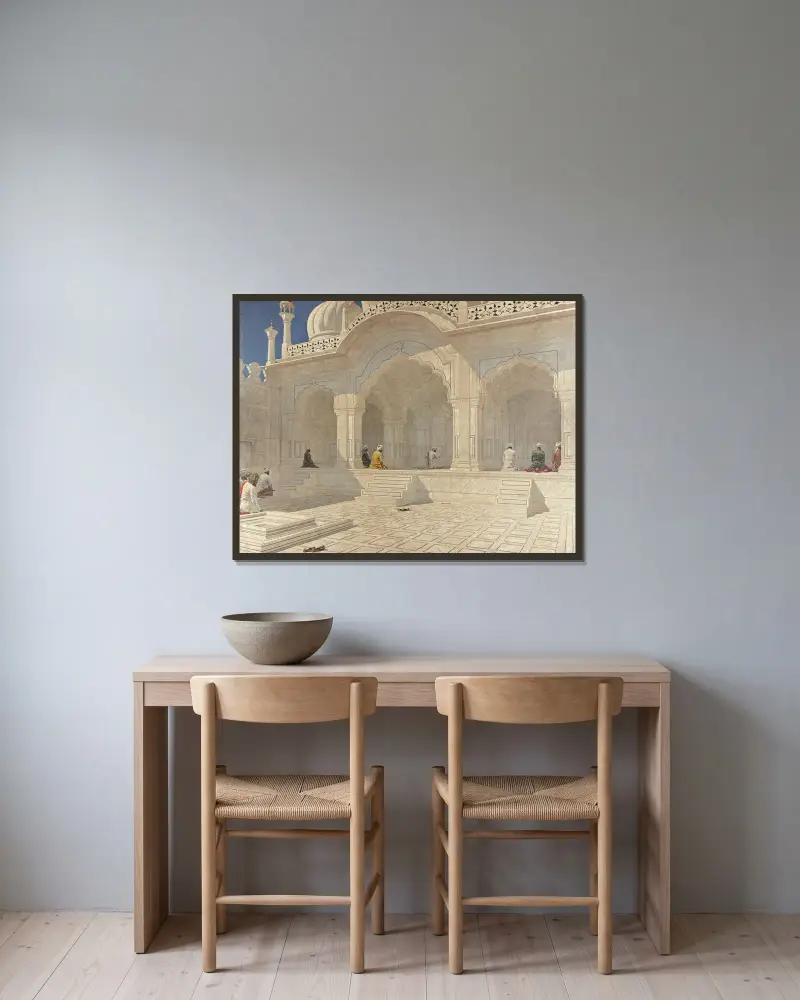 Perlmoschee in Delhi von Vasily Vereshchagin gerahmt an einer Wand