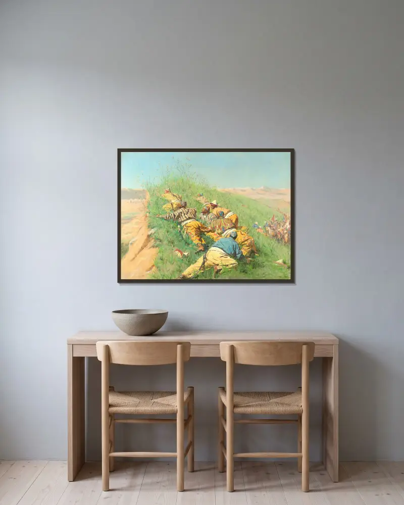 Na výzvědách, Vasily Vereshchagin v rámu na stěně