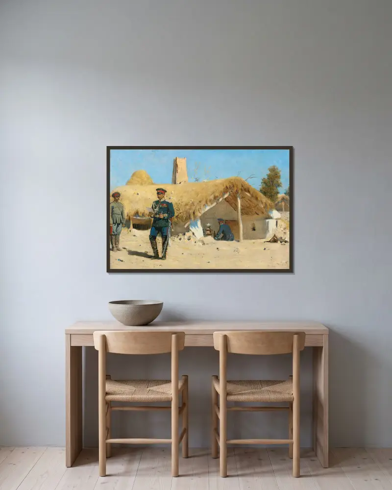 Adiutant, Vasily Vereshchagin w ramie na ścianie