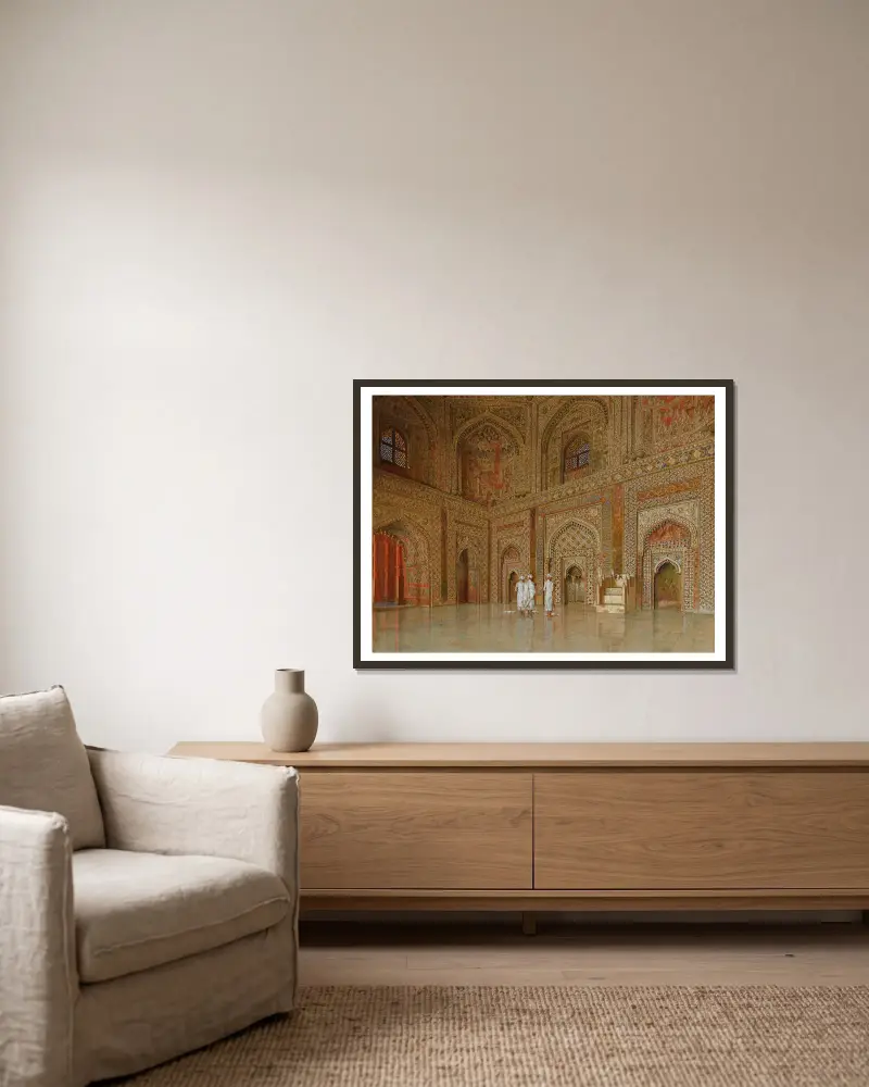 Die Hauptmoschee in Fatehpur Sikri von Vasily Vereshchagin gerahmt an einer Wand