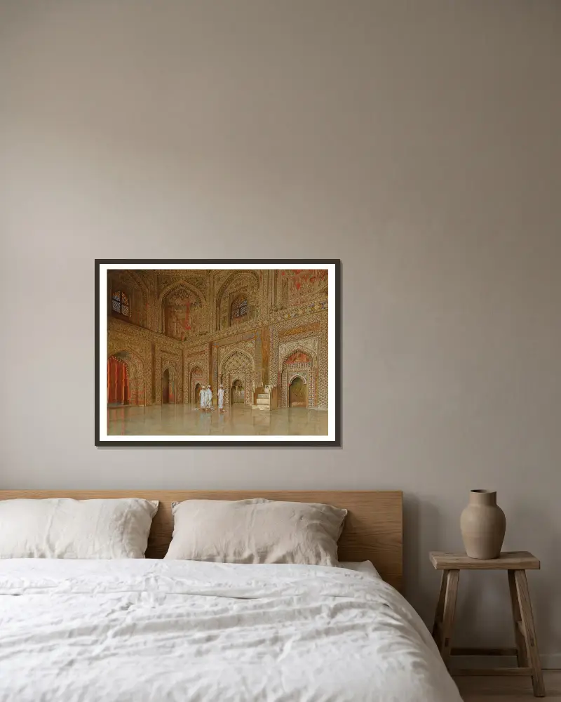 Die Hauptmoschee in Fatehpur Sikri von Vasily Vereshchagin gerahmt an einer Wand