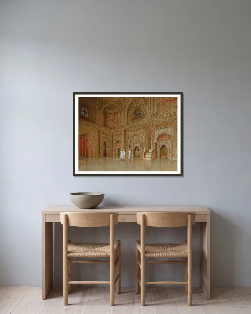 Die Hauptmoschee in Fatehpur Sikri von Vasily Vereshchagin gerahmt an einer Wand