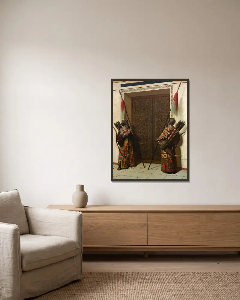 Timur’s (Tamerlan’s) doors av Vasily Vereshchagin inramad på en vägg