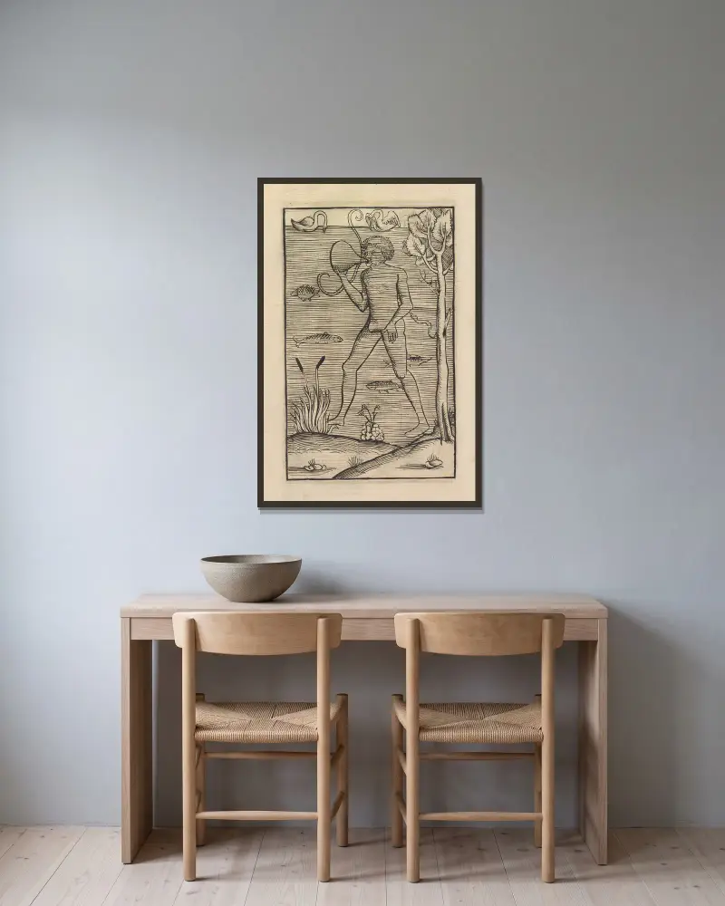 Vier Bücher der Ritterschafft Pl.082 von Flavius Vegetius Renatus gerahmt an einer Wand