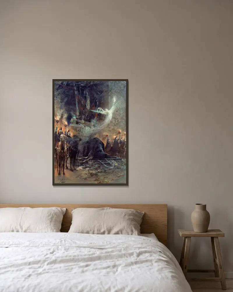 Victor Hugos begravning – vakan under triumfbågen av Georges Jules Victor Clairin inramad på en vägg