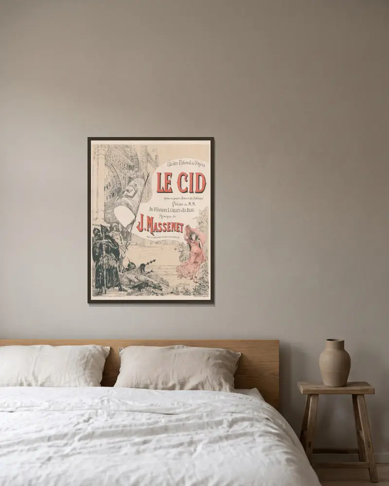 Jules Massenet’s Le Cid av Georges Jules Victor Clairin inramad på en vägg