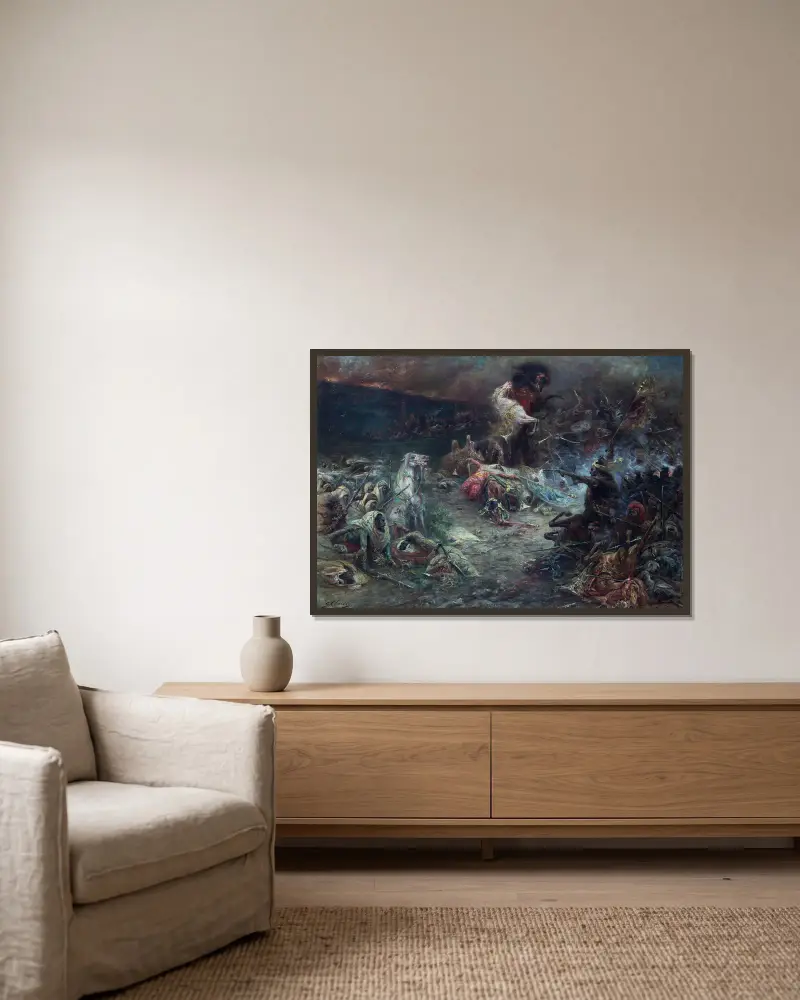 Le Carnage av Georges Jules Victor Clairin inramad på en vägg