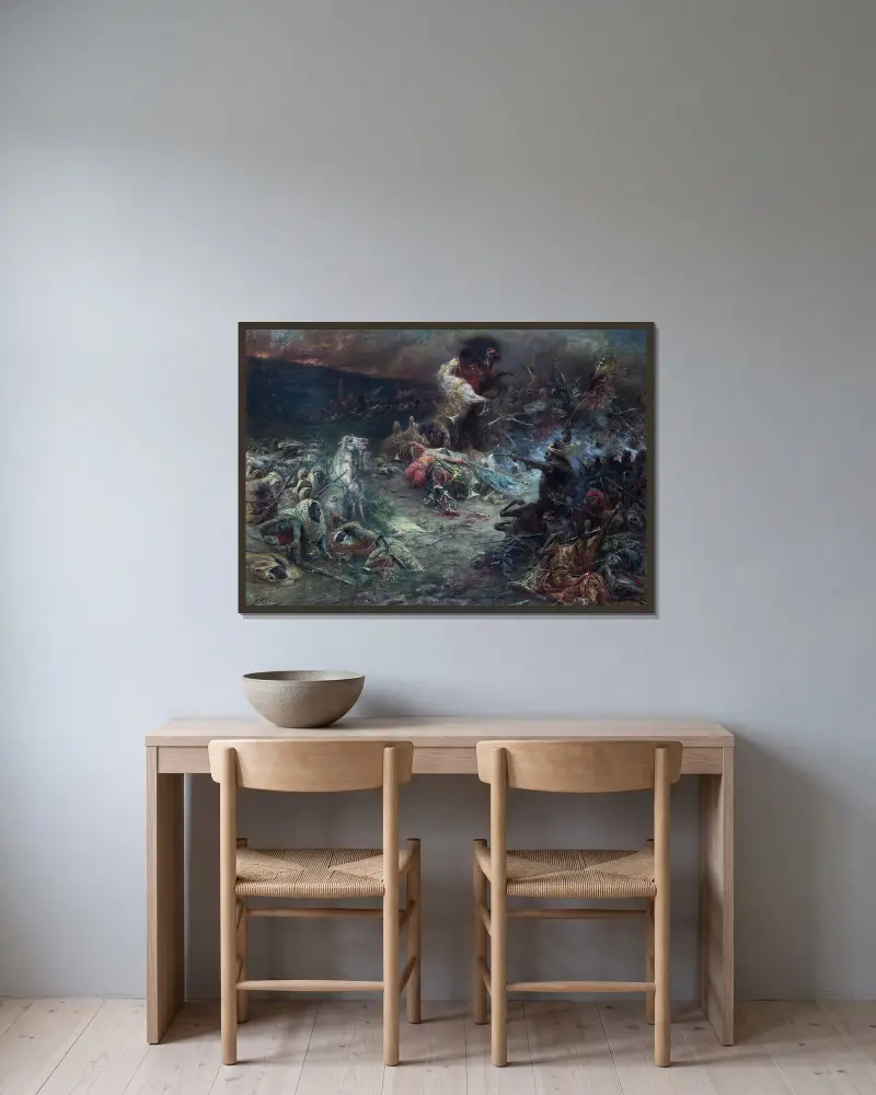 Le Carnage av Georges Jules Victor Clairin inramad på en vägg