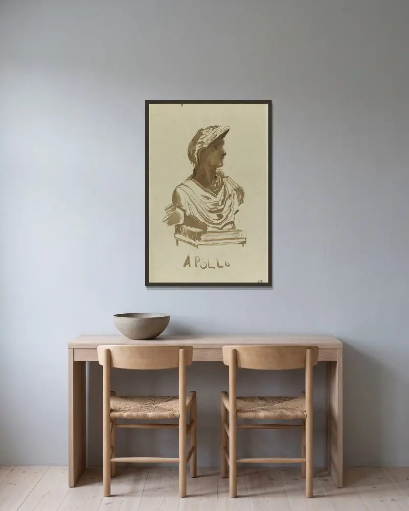 Apollo av Victor Hugo inramad på en vägg