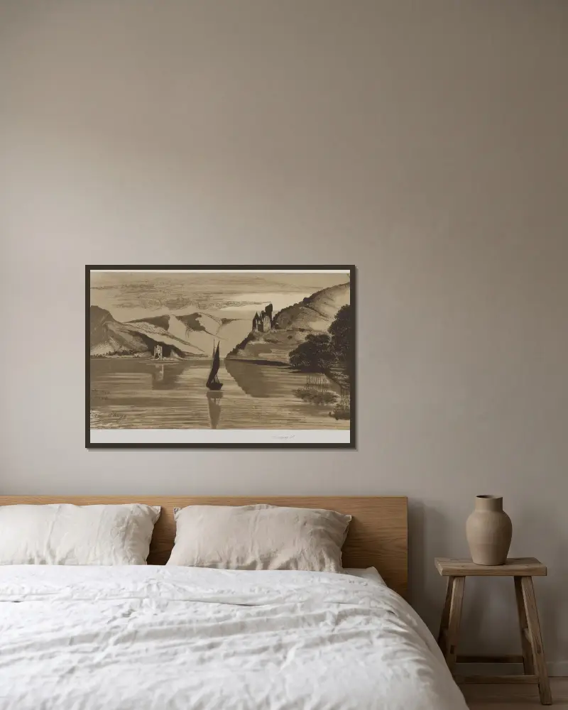 Der Fluss von Victor Hugo gerahmt an einer Wand