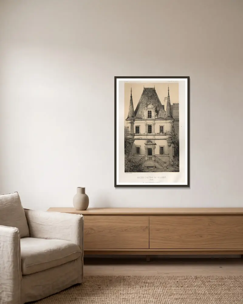 Altes Schloss von Villiers (Somme) von Victor Petit gerahmt an einer Wand