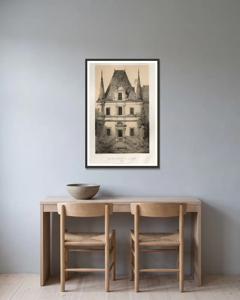 Altes Schloss von Villiers (Somme) von Victor Petit gerahmt an einer Wand