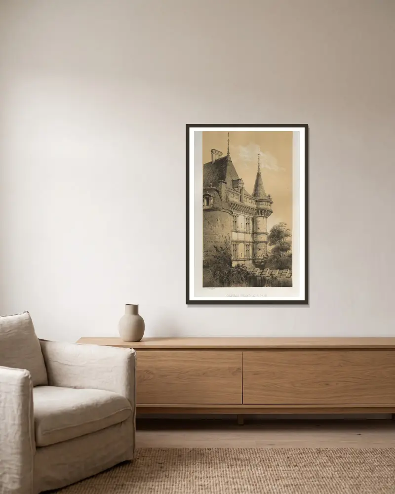 Château D’Azay-Le-Rideau (Indre et Loire) av Victor Petit inramad på en vägg