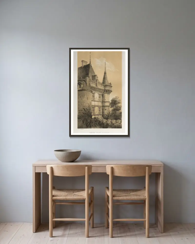 Château D’Azay-Le-Rideau (Indre et Loire) av Victor Petit inramad på en vägg