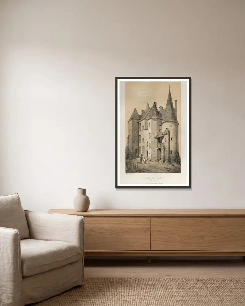 Château De Chassy (Saône et Loire) av Victor Petit inramad på en vägg
