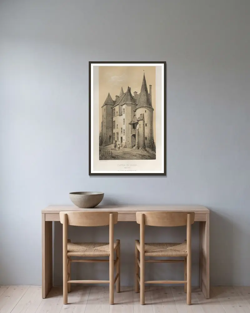 Château De Chassy (Saône et Loire) av Victor Petit inramad på en vägg