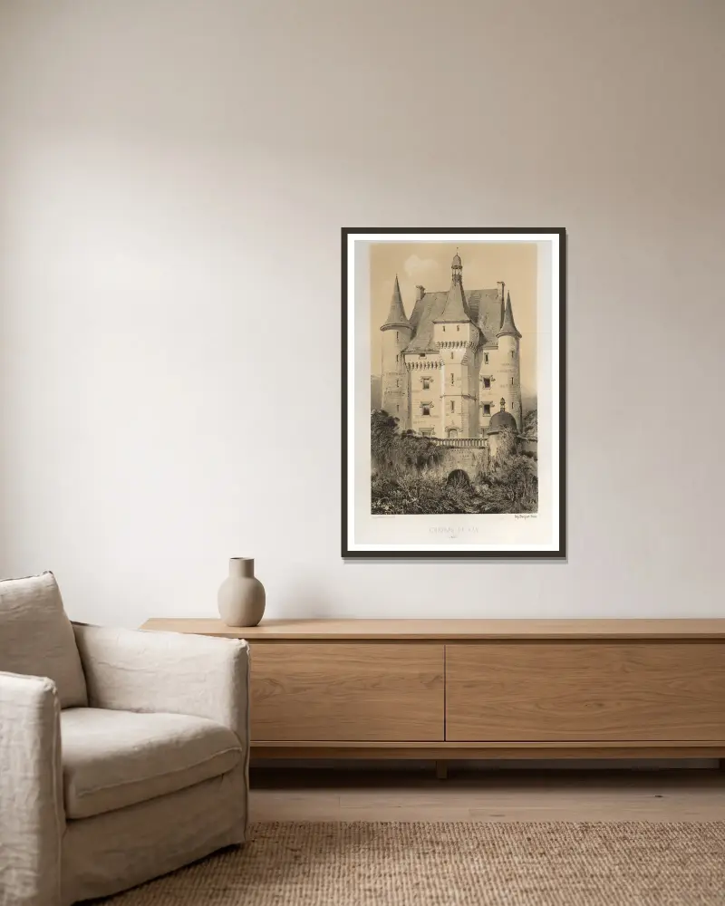 Château De Fay (Maine) av Victor Petit inramad på en vägg