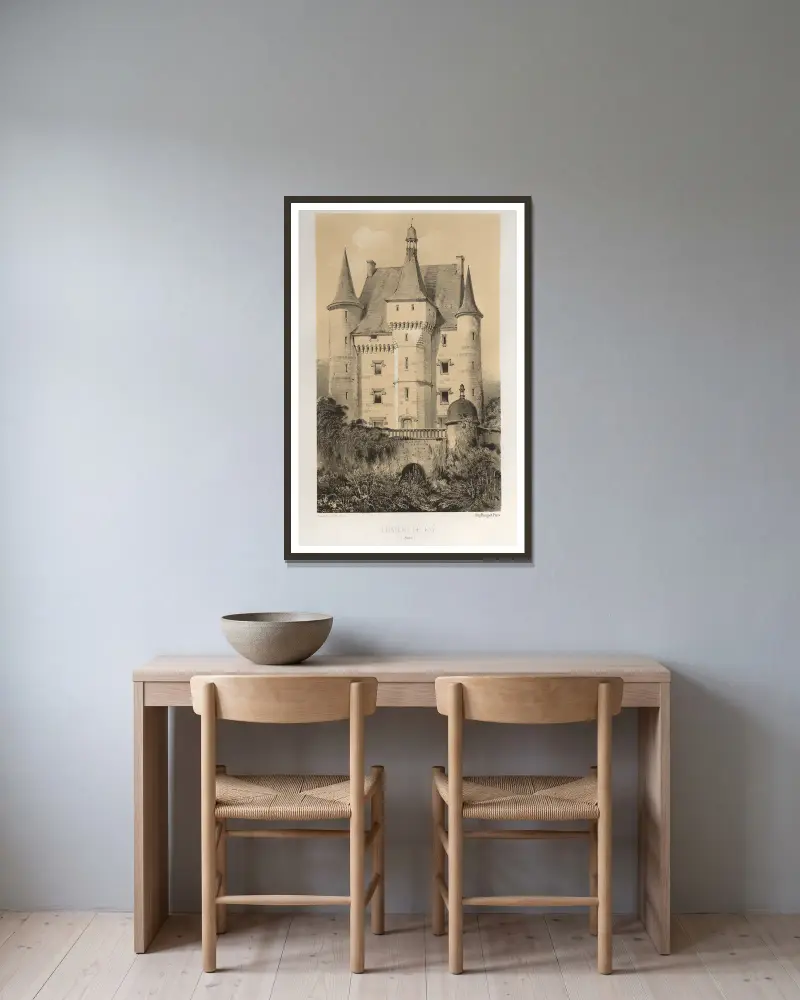 Château De Fay (Maine) av Victor Petit inramad på en vägg