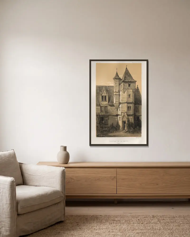 Château De La Motte (Mayenne) av Victor Petit inramad på en vägg