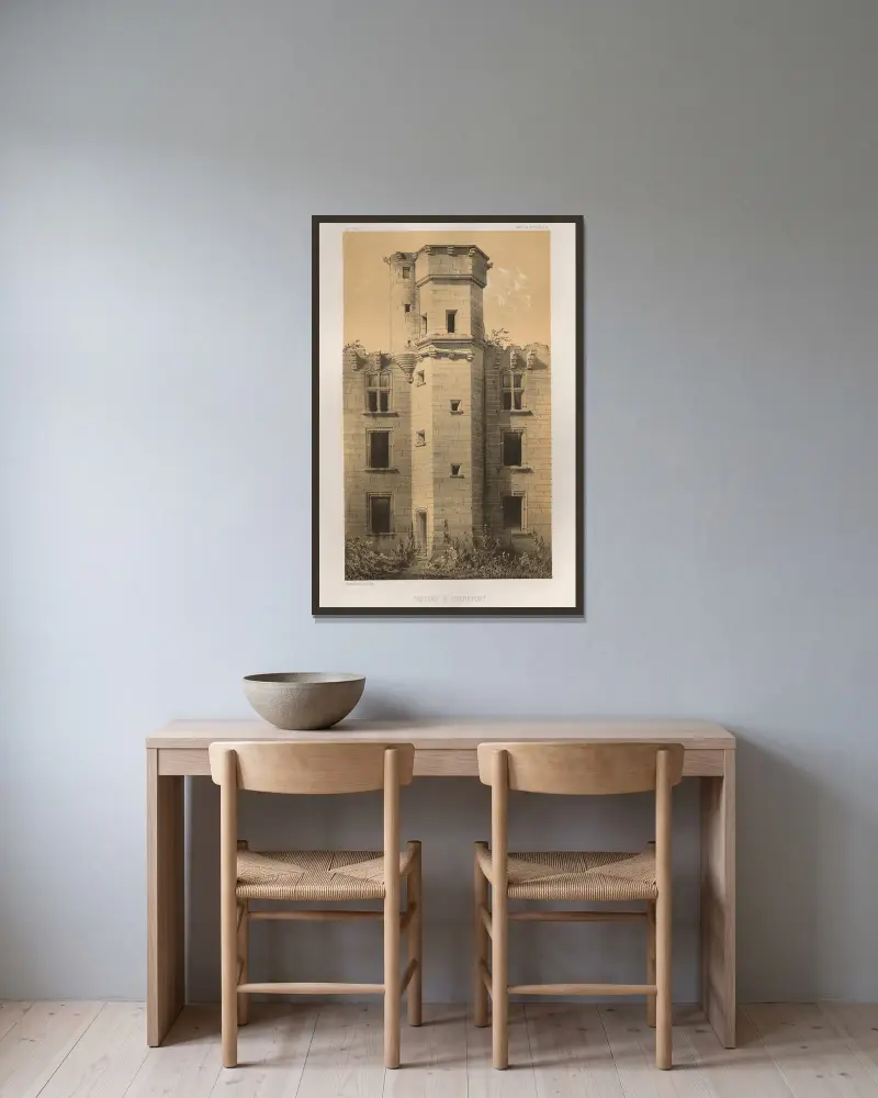 Schloss Rochefort (Côte-d'Or) von Victor Petit gerahmt an einer Wand