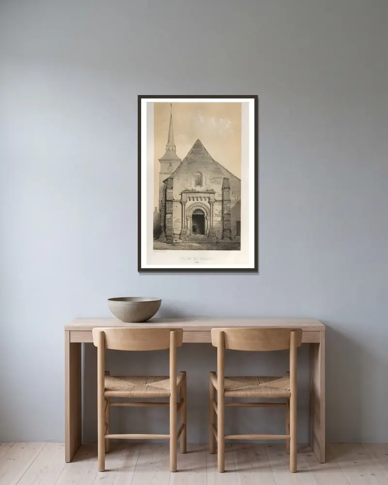 Église De Requeil (Sarthe) av Victor Petit inramad på en vägg