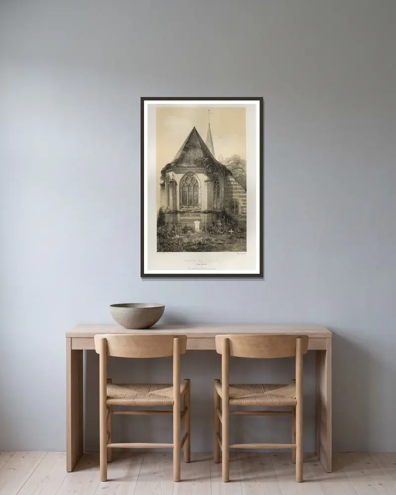Lindenkirche (Seine-Inférieure) von Victor Petit gerahmt an einer Wand