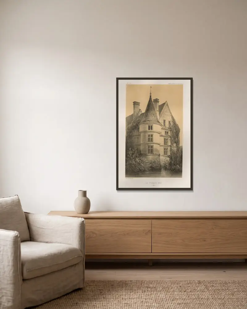 Le Plessis-Bas (Aisne) von Victor Petit gerahmt an einer Wand