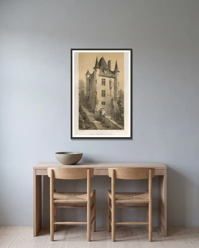 Maison Fortifiée À Uzerches (Corrère) av Victor Petit inramad på en vägg