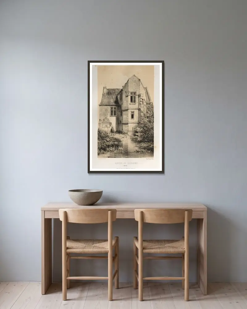 Manoir De Sousmont (Calvados) av Victor Petit inramad på en vägg