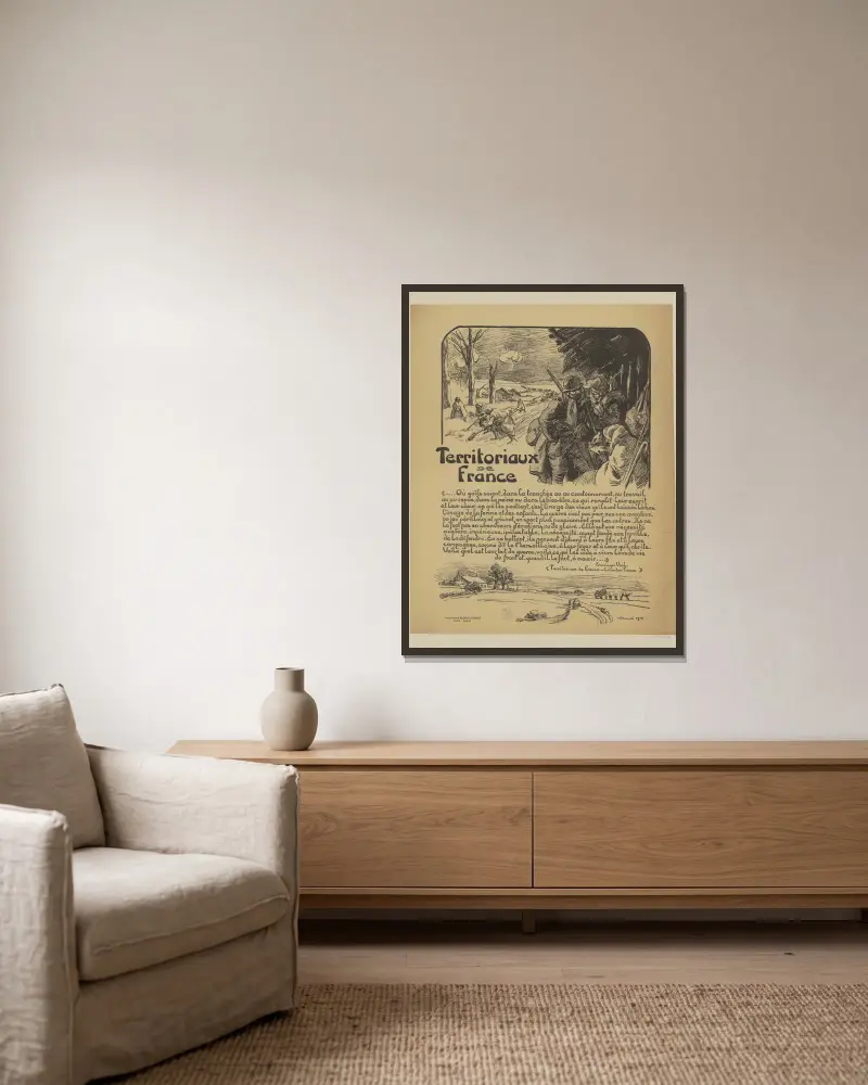 Territoriaux de France von Victor Prouvé gerahmt an einer Wand