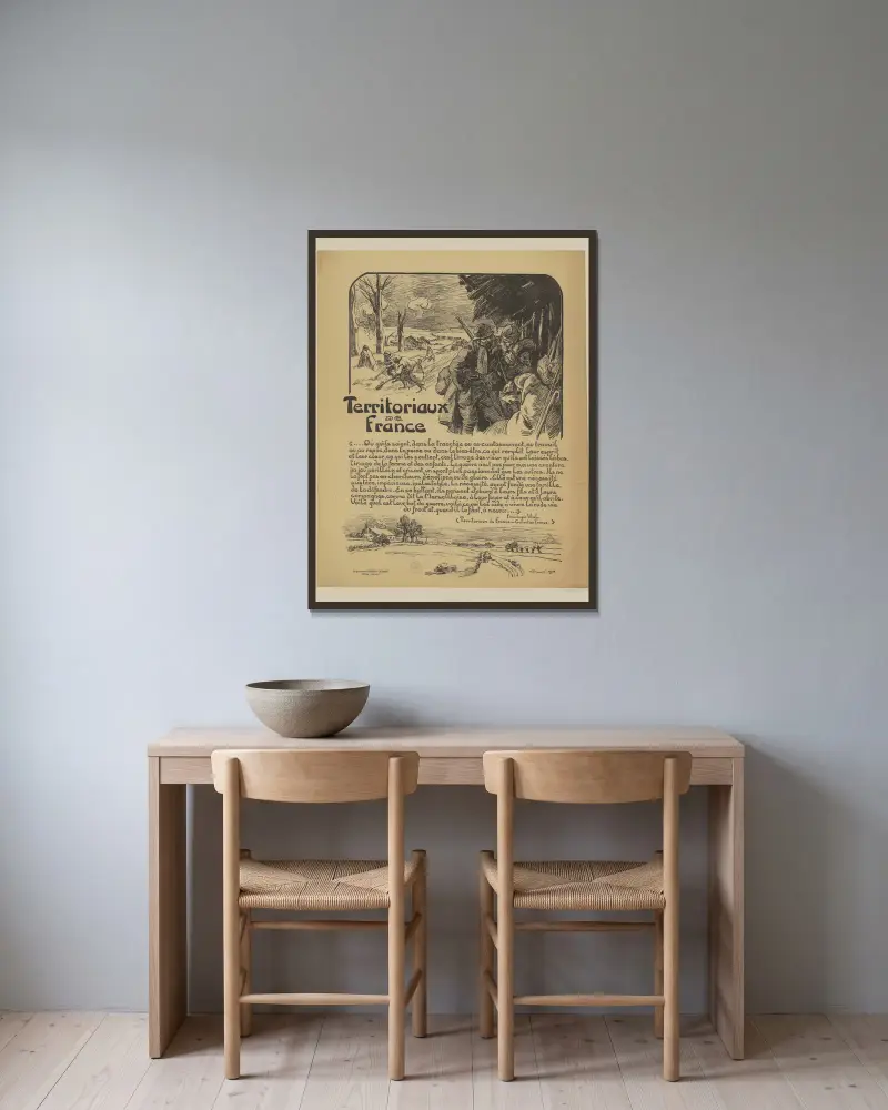 Territoriaux de France von Victor Prouvé gerahmt an einer Wand