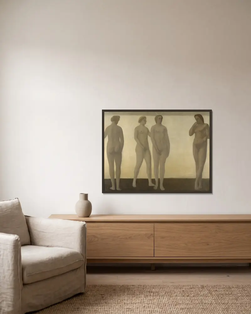 Artemis von Vilhelm Hammershøi gerahmt an einer Wand