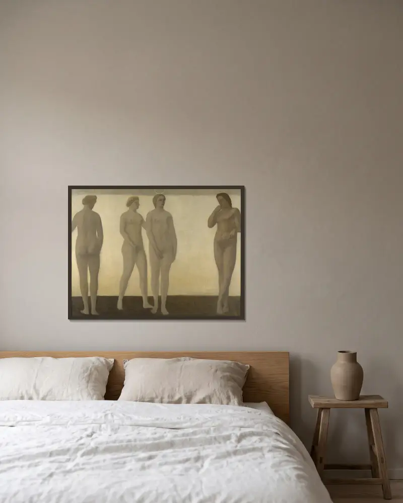 Artemis von Vilhelm Hammershøi gerahmt an einer Wand