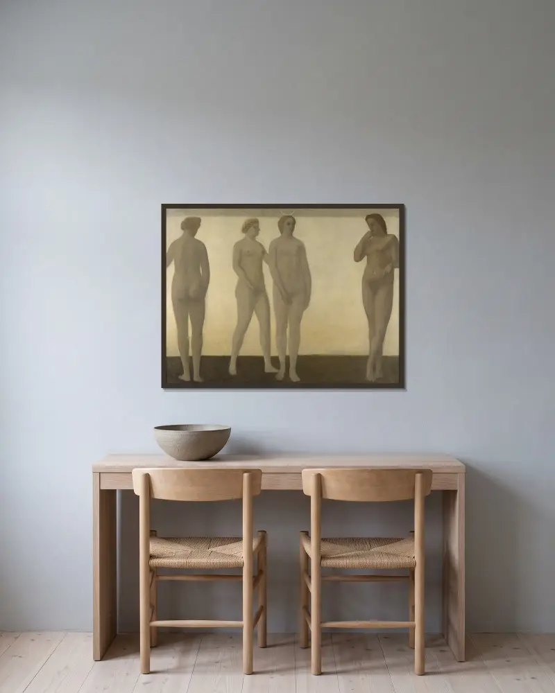 Artemis von Vilhelm Hammershøi gerahmt an einer Wand