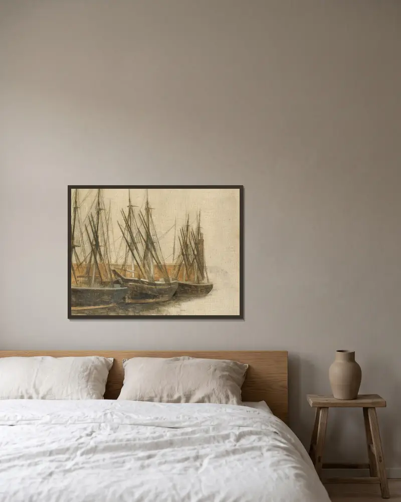 Från Christianshavns kanal, Köpenhamn av Vilhelm Hammershøi inramad på en vägg