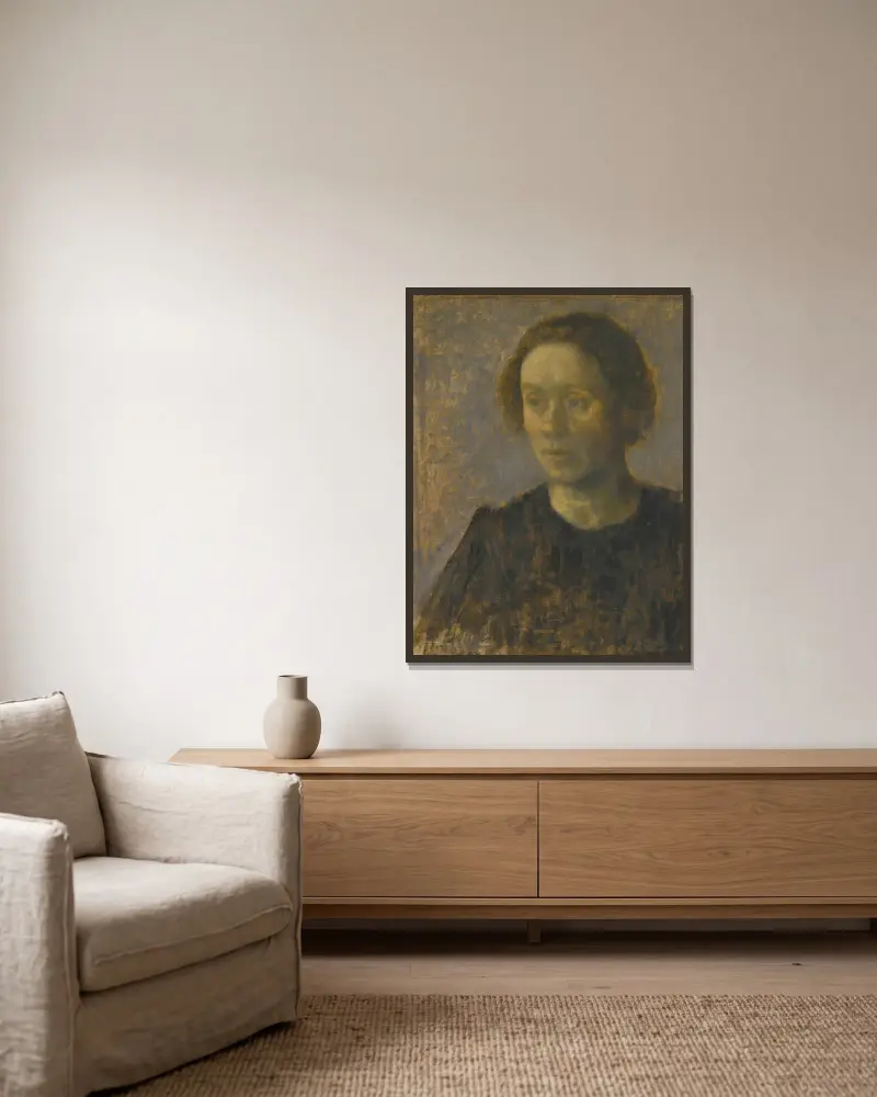 Ida av Vilhelm Hammershøi inramad på en vägg