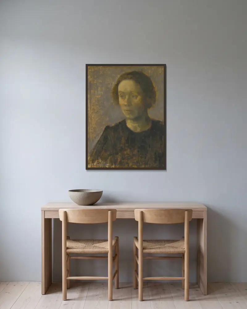 Ida av Vilhelm Hammershøi inramad på en vägg
