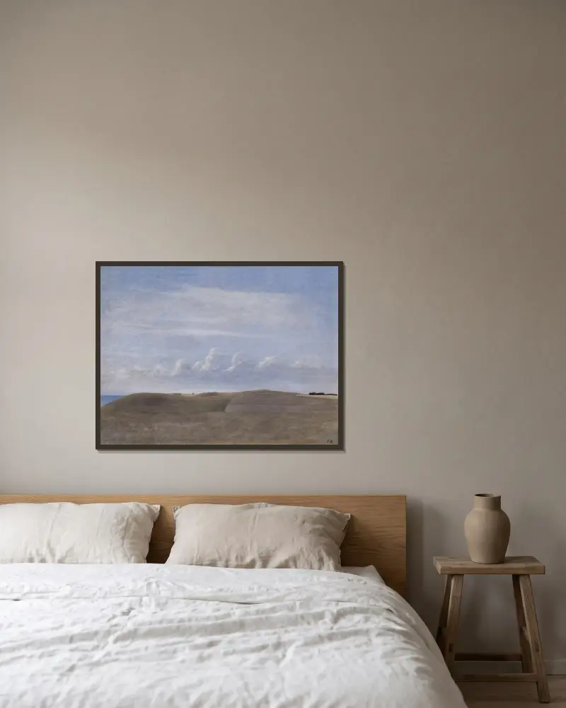 Landscape av Vilhelm Hammershøi inramad på en vägg