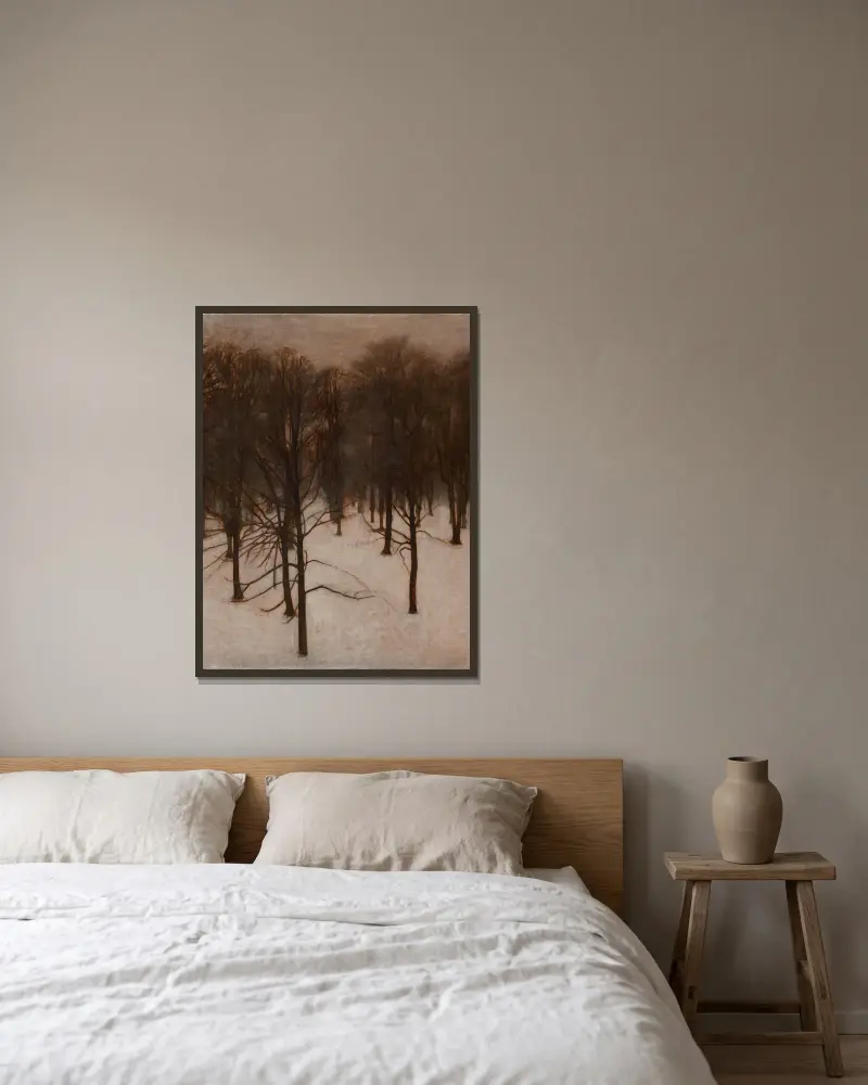 Søndermarken Park in winter av Vilhelm Hammershøi inramad på en vägg