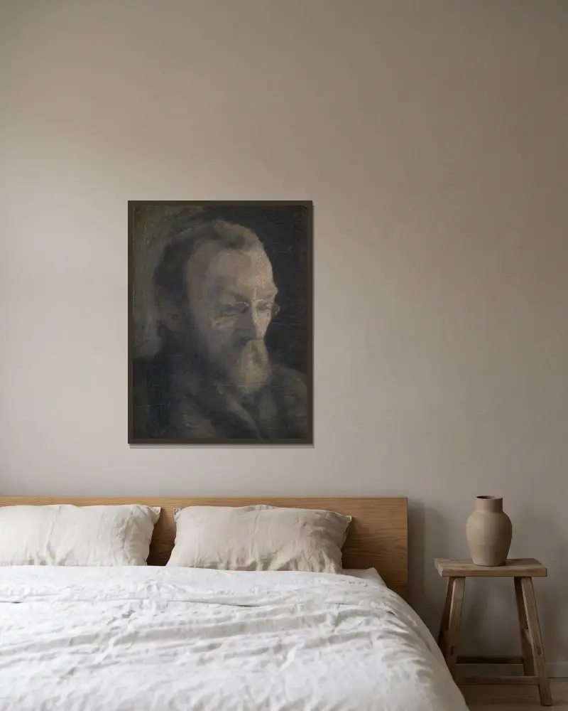 Der Kunsthistoriker Karl Madsen, später Direktor des Statens Museum for Kunst von Vilhelm Hammershøi gerahmt an einer Wand