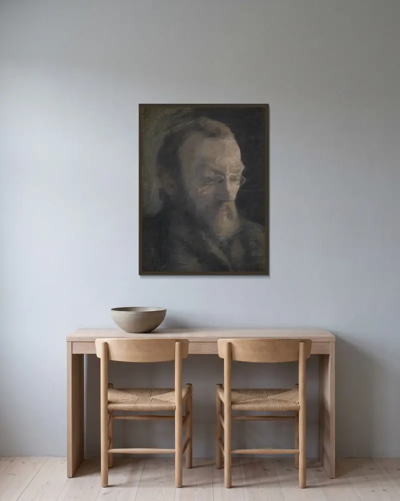 Der Kunsthistoriker Karl Madsen, später Direktor des Statens Museum for Kunst von Vilhelm Hammershøi gerahmt an einer Wand