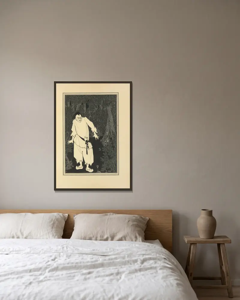Ali Baba im Wald, 1897 von Aubrey Vincent Beardsley gerahmt an einer Wand