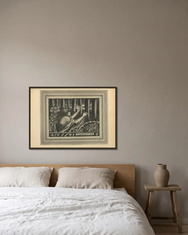 Tannhäuser – Nr. 2 von Aubrey Vincent Beardsley gerahmt an einer Wand
