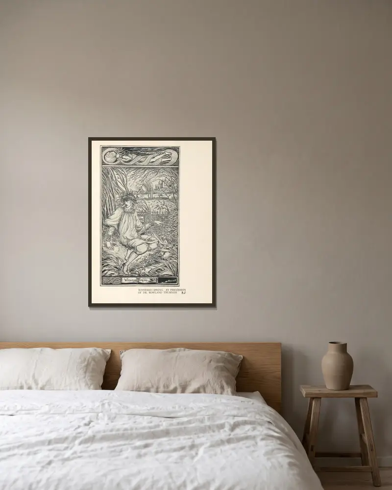Uvadlý podzim, Aubrey Vincent Beardsley v rámu na stěně