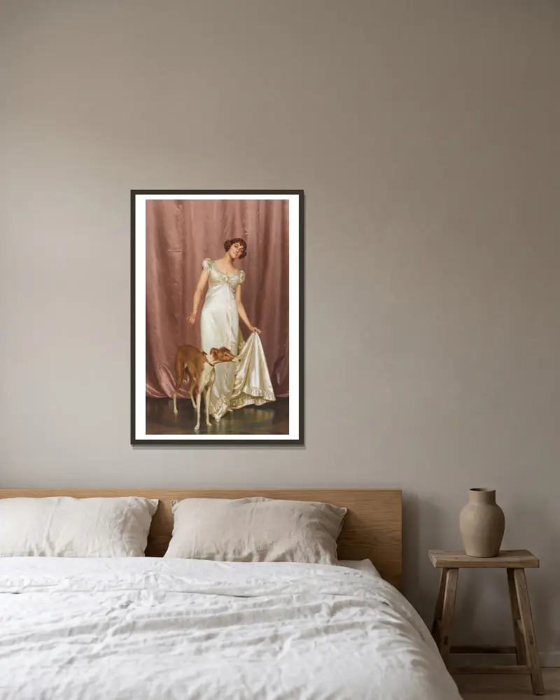 An Elegant Lady av Vittorio Reggianini inramad på en vägg