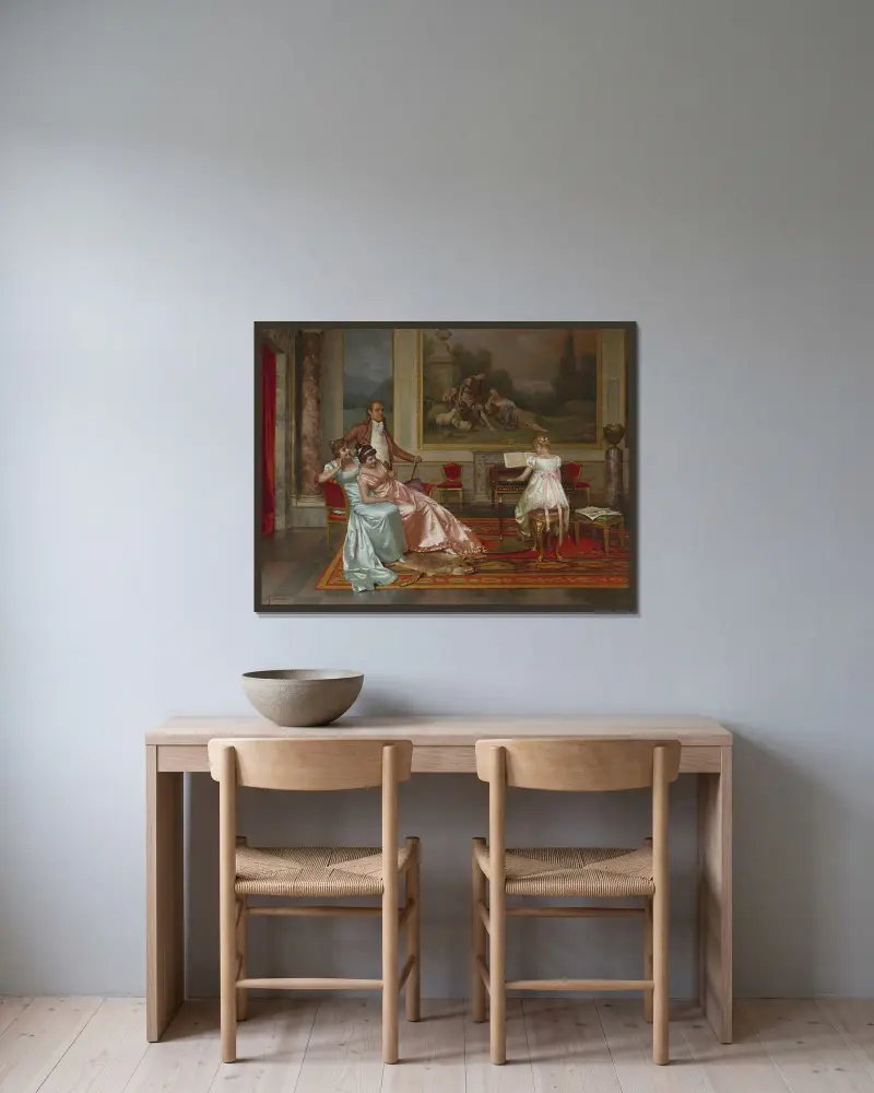 Pianokonserten av Vittorio Reggianini inramad på en vägg