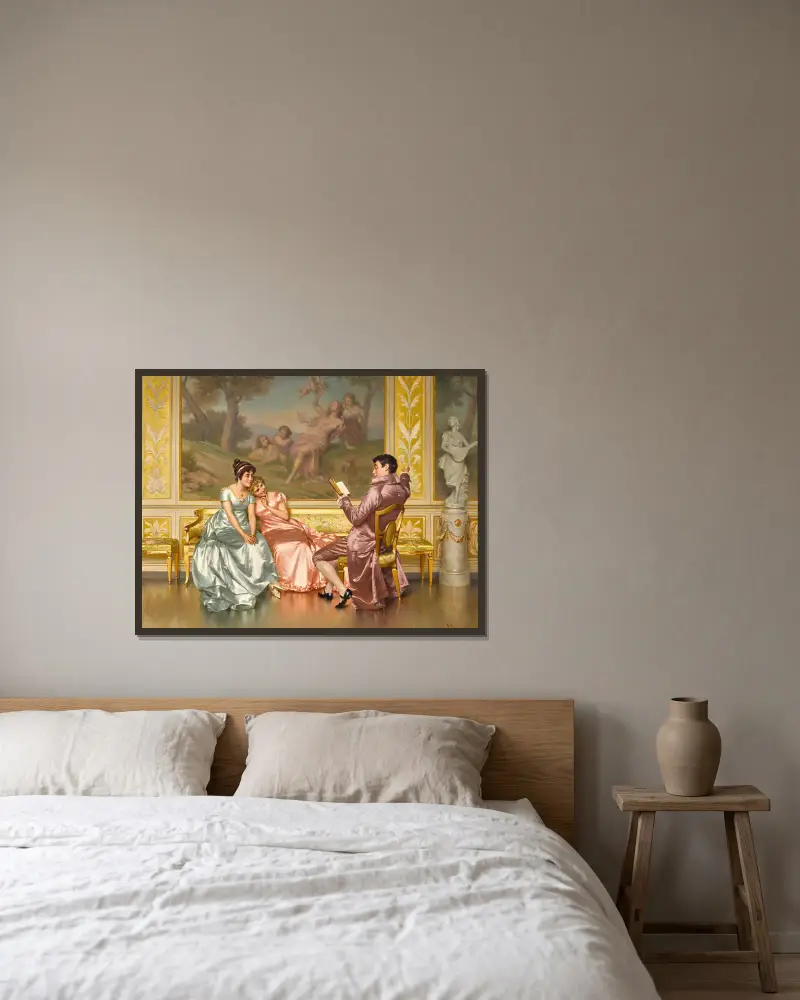 Die Poesielesung – Nr. 1 von Vittorio Reggianini gerahmt an einer Wand