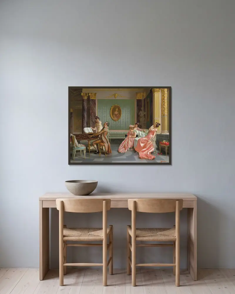 Uppläsningen – nr 1 av Vittorio Reggianini inramad på en vägg