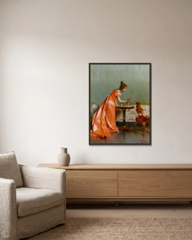 Bedingungslos Liebende von Vittorio Reggianini gerahmt an einer Wand