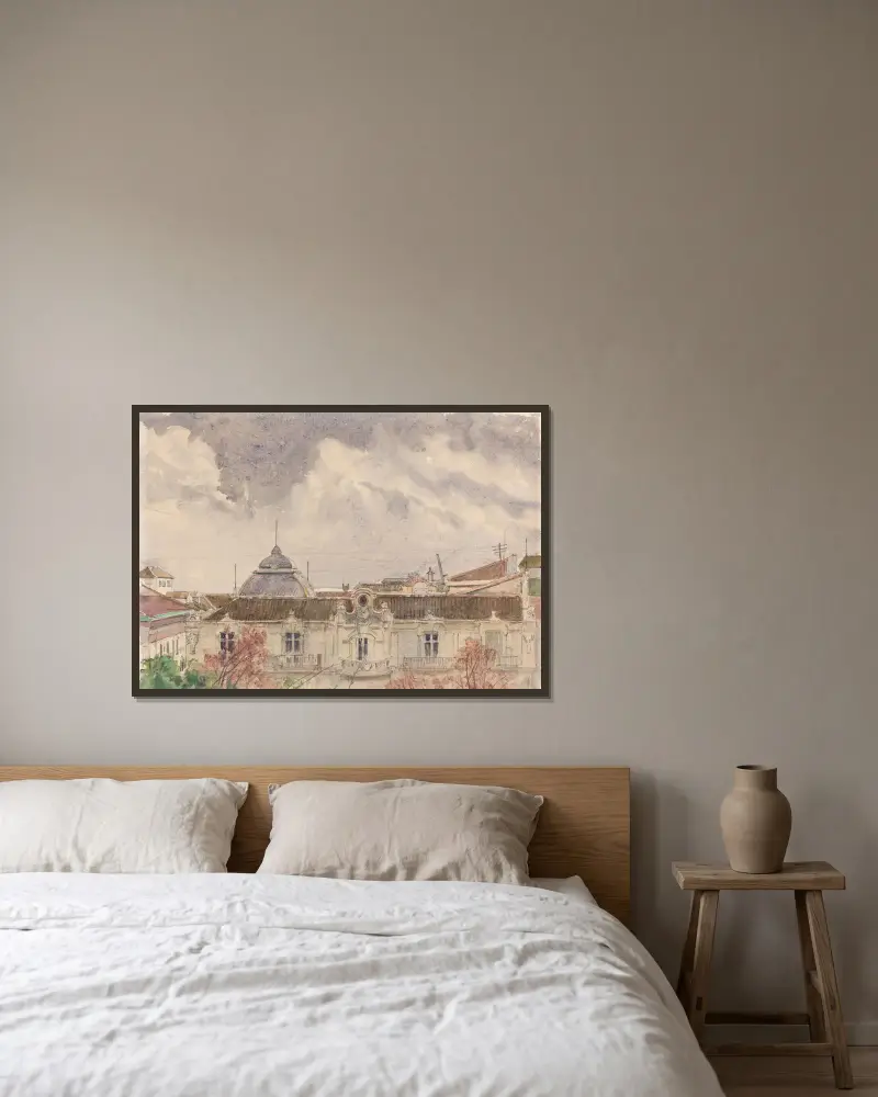 Belvedere-Palast, Wien von Rudolf von Alt gerahmt an einer Wand